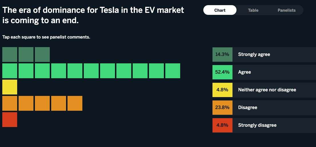 Opinions on Tesla's electric cars market